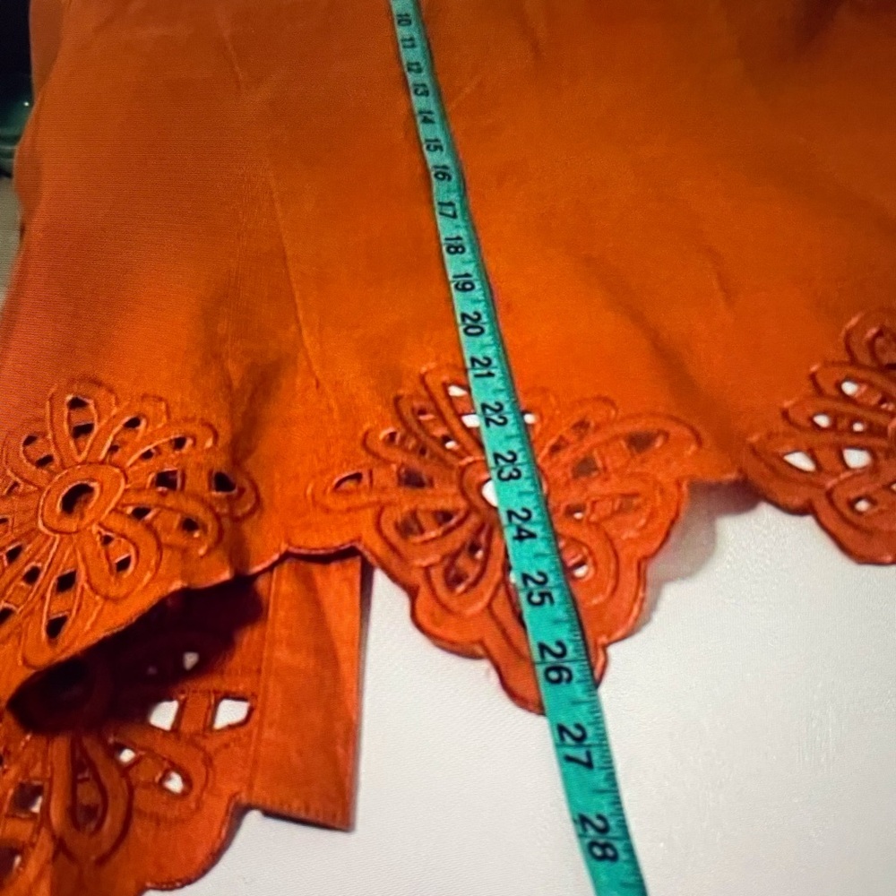 Rust Orange Embroidered Three-Piece Set - Picture 10 of 16